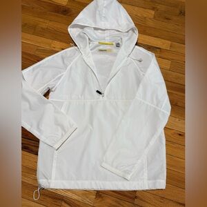 LONDON FOG SPORTS - White Hooded Windbreaker Jacket